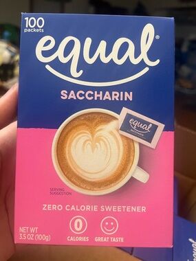 Equal Saccharin Zero Calorie Sweetener Packets - Pink & Blue Box - 100 Packets